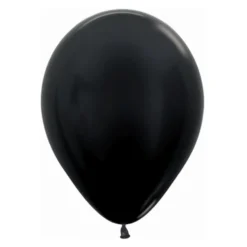Pack de 12 Globos Negro Metalizado 30 cm