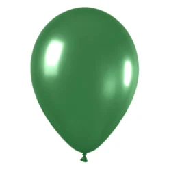 Pack de 12 Globos Verde Metalizado 30 cm