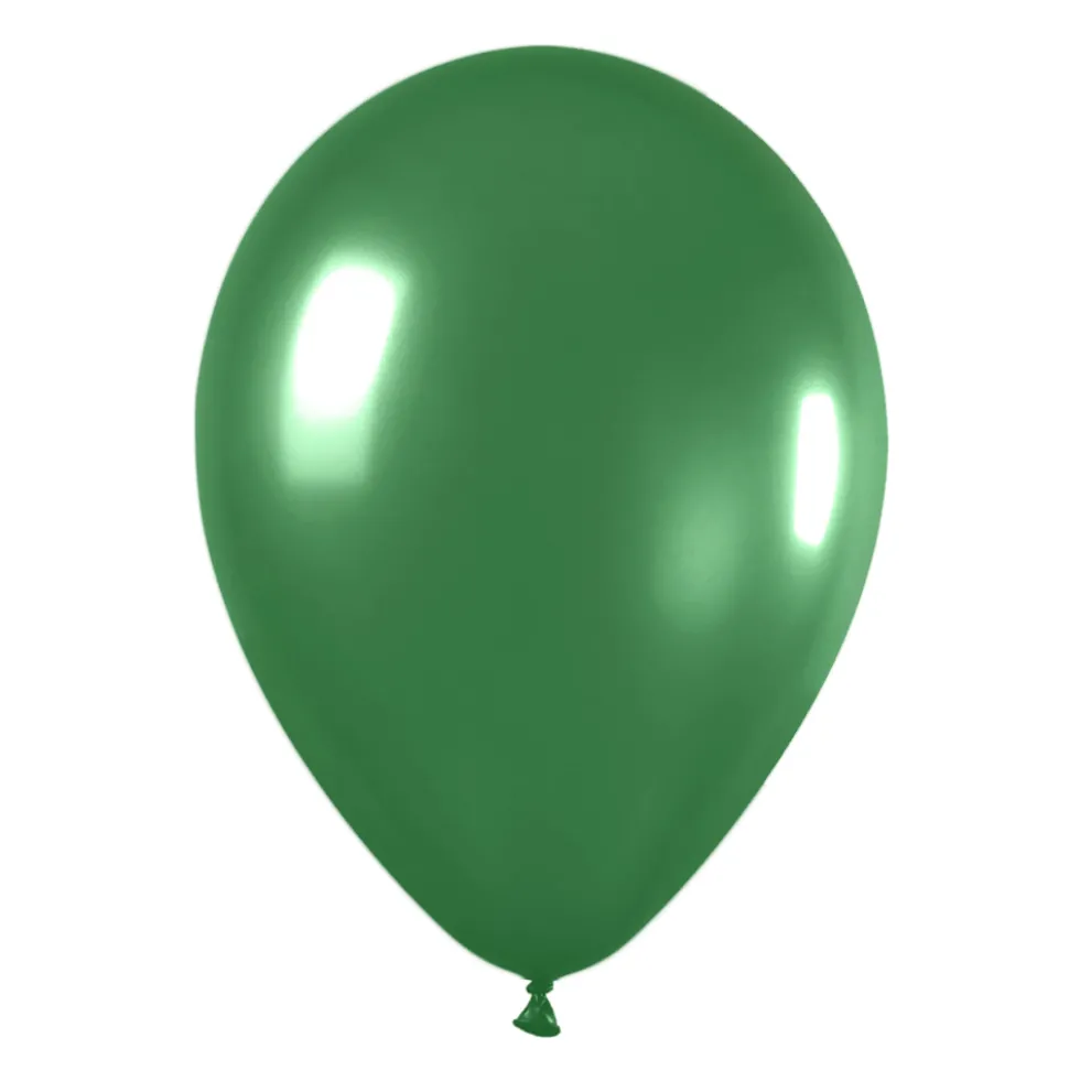Pack de 12 Globos Verde Metalizado 30 cm