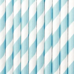 Pack de 10 Pajitas de Papel Azul Claro