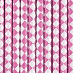Pack de 10 Pajitas de Papel Rombos Rosas