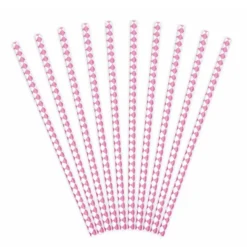 Pack de 10 Pajitas de Papel Rombos Rosas