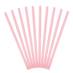 Pack de 10 Pajitas de Papel Rosa Claro 19cm