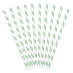 Pack de 10 Pajitas Rayas Verdes