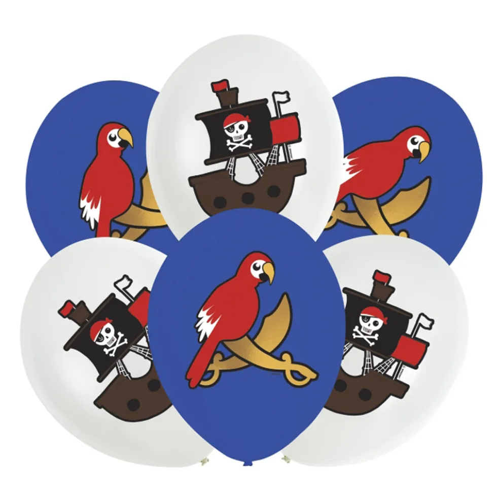 Pack 6 Globos Fiesta Pirata 27cm