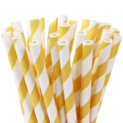 Pajitas Amarillas y Blancas para Cake Pops y Bebidas