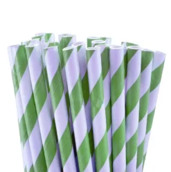 Pajitas Verdes y Blancas para Cake Pops y Bebidas