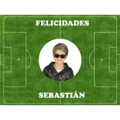 Papel Comestible Campo de Fútbol A4 con Foto y Mensaje Personalizados