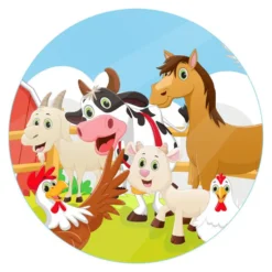 Papel comestible 20 cm Animales de la Granja