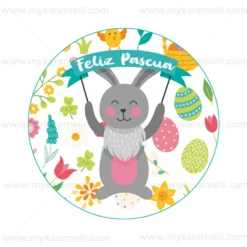 Papel Comestible Feliz Pascua 15 cm