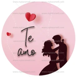 Papel de Oblea San Valentín Modelo Te amo 20 cm