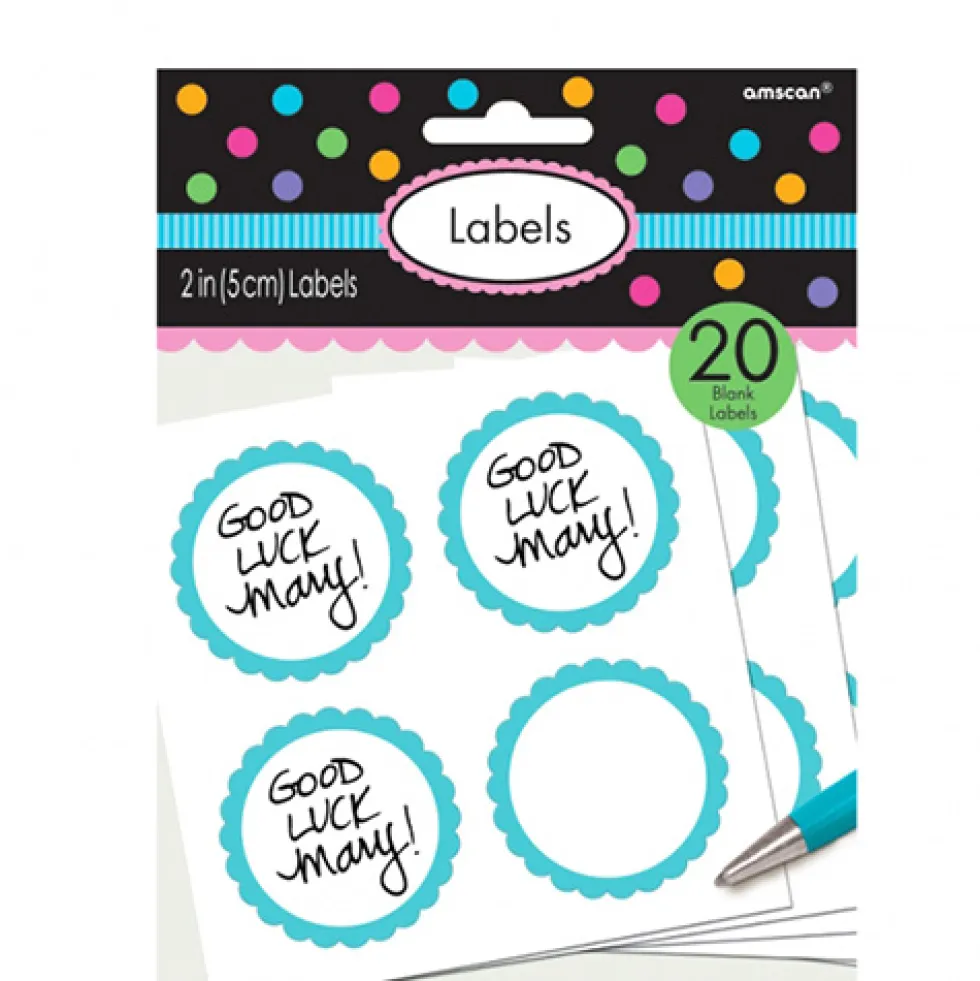 Pegatinas para Bolsitas y Tarros Personalizables color Azul