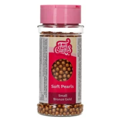 Perlas de Azúcar Blandas Pequeñas Bronce / Oro 70 gr - Funcakes