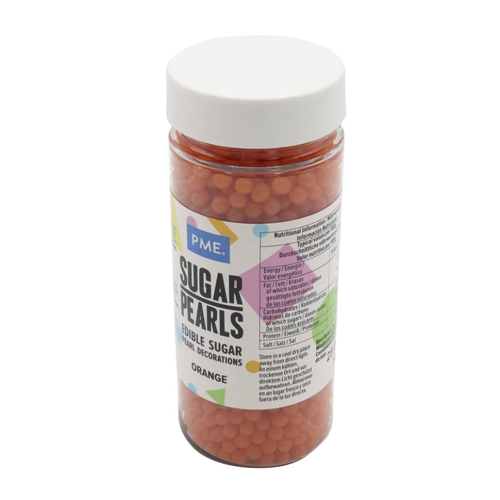 Perlas de Azúcar color Naranja 100 gr - PME