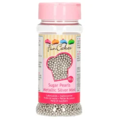 Perlas Metalizadas Plata 2 mm - 80 gr - Funcakes