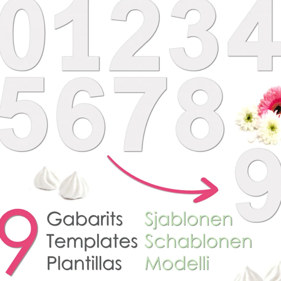 Plantillas para Tartas Números - Scrapcooking