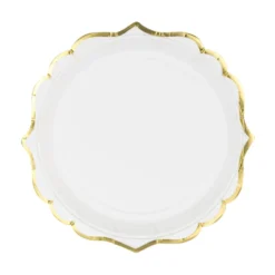 Platos Comunión Blancos con Borde Dorado 6 ud