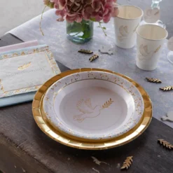 Platos de Papel Gold Ceremony 22 cm - 10 ud