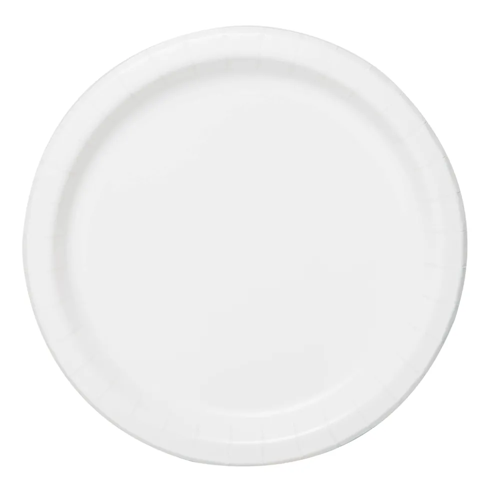 Platos Ecológicos de Papel Blanco 23 cm – Pack 16 uds