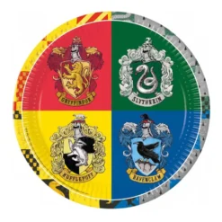 Platos de Papel Harry Potter Hogwarts Houses 8 ud 23 cm
