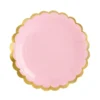 Platos Rosa Claro y Dorado 18 cm 6 ud