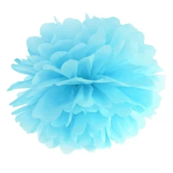 Pompón Azul Cielo de papel 35 cm