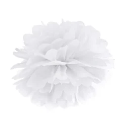 Pompón Blanco de papel 35 cm