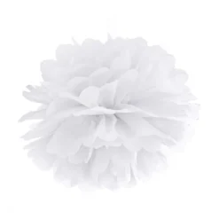 Pompon de Papel Color Blanco 25 cm