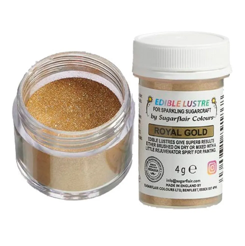 Purpurina Comestible Brillante Royal Gold 4 gr - Sugarflair