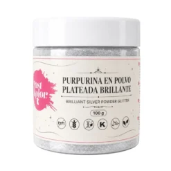Purpurina Comestible en Polvo Plateada Brillante 100 gr - Pastkolor