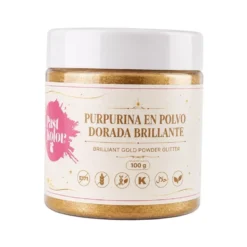 Purpurina Comestible en Polvo Dorada Brillante 100 gr - Pastkolor