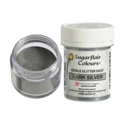 Purpurina Comestible en Polvo Dark Silver 10 gr - Sugarflair