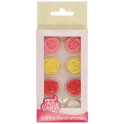 Rosas de Azúcar de Colores 8 ud