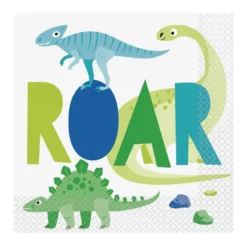 Servilletas de Papel Dinosaurio Azul y Verde 16 ud