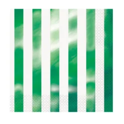 Servilletas Rayas Verde Metalizado 16 ud