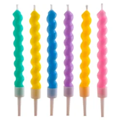 Set 6 Velas Arcoiris Pastel 10 cm - Dekora