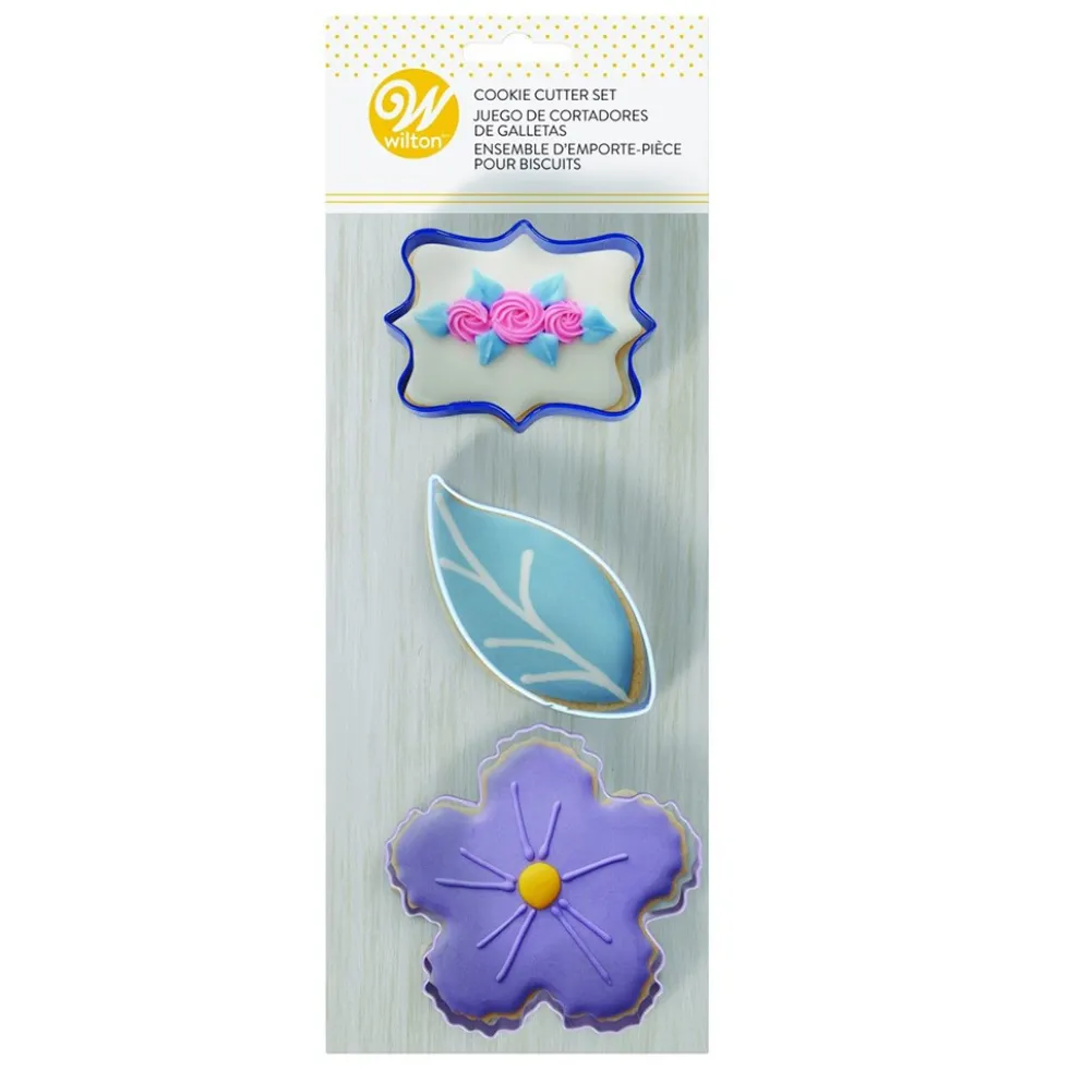 Set de 3 Cortadores Galletas Floral