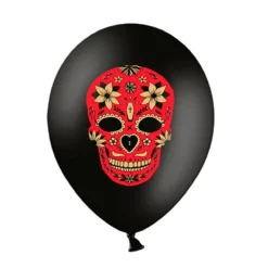 Set de 6 Globos Día de Los Muertos, Pastel Black 30 cm