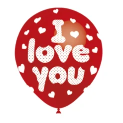 Set de 8 Globos Rojos I Love You