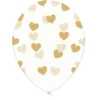Set de 6 Globos Transparentes con Corazones Dorados