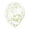 Set de 6 Globos Transparentes con Confeti Verde Lima