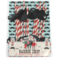 Set de 12 Pajitas Barber Shop