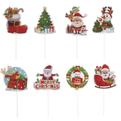 Set de 48 Toppers Surtidos de Navidad 6 cm - Dekora