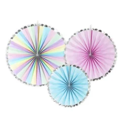Set 3 Abanicos Decorativos Unicornio