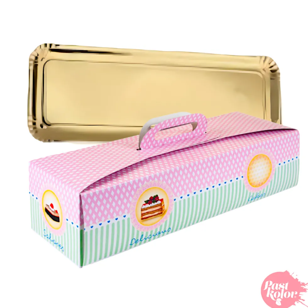 Set Bandeja Dorada + Caja para Brazo de Gitano - 38,5 x 13 cm