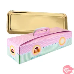 Set Bandeja Dorada + Caja para Brazo de Gitano - 45,5 x 14 cm