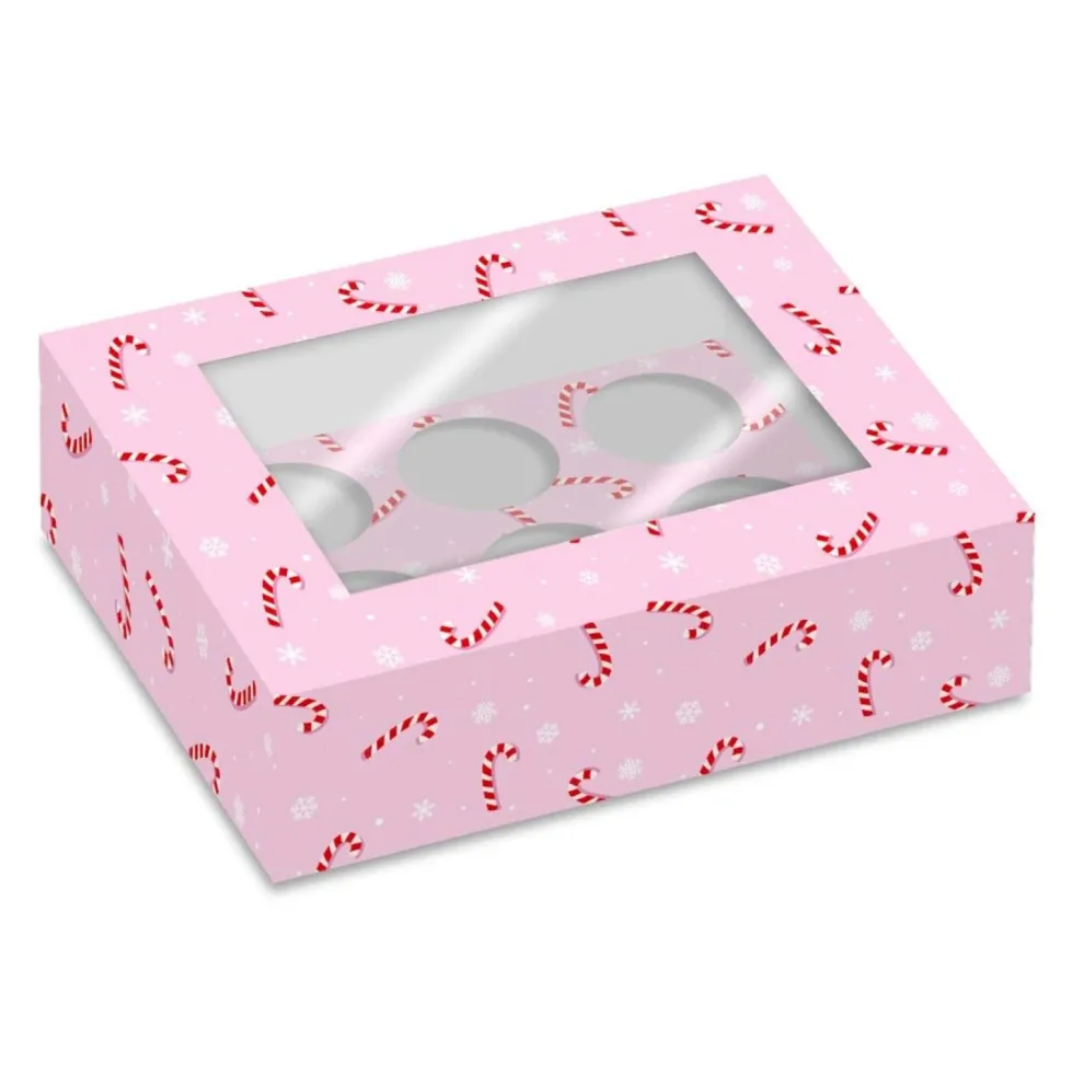 Set 2 Cajas Para 6 Cupcakes Simply Making - Bastones De Caramelo