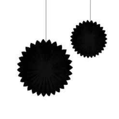 Set de 2 Abanicos Negro 30 cm