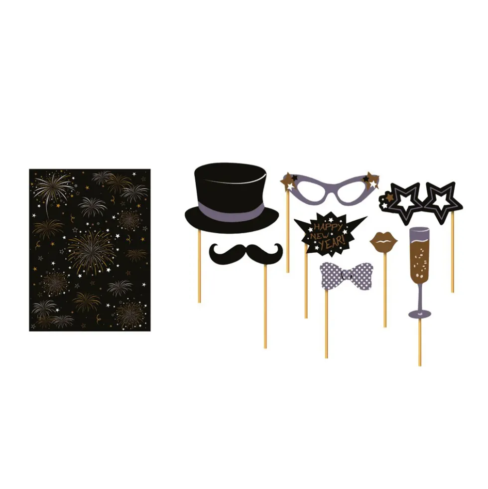 Set de Accesorios y Decoración de Pared para Photocall Año Nuevo