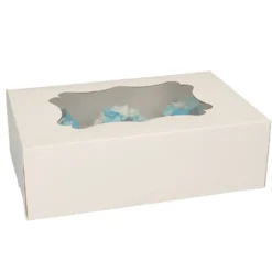 Set de 3 Cajas para 6 Cupcakes Blancas